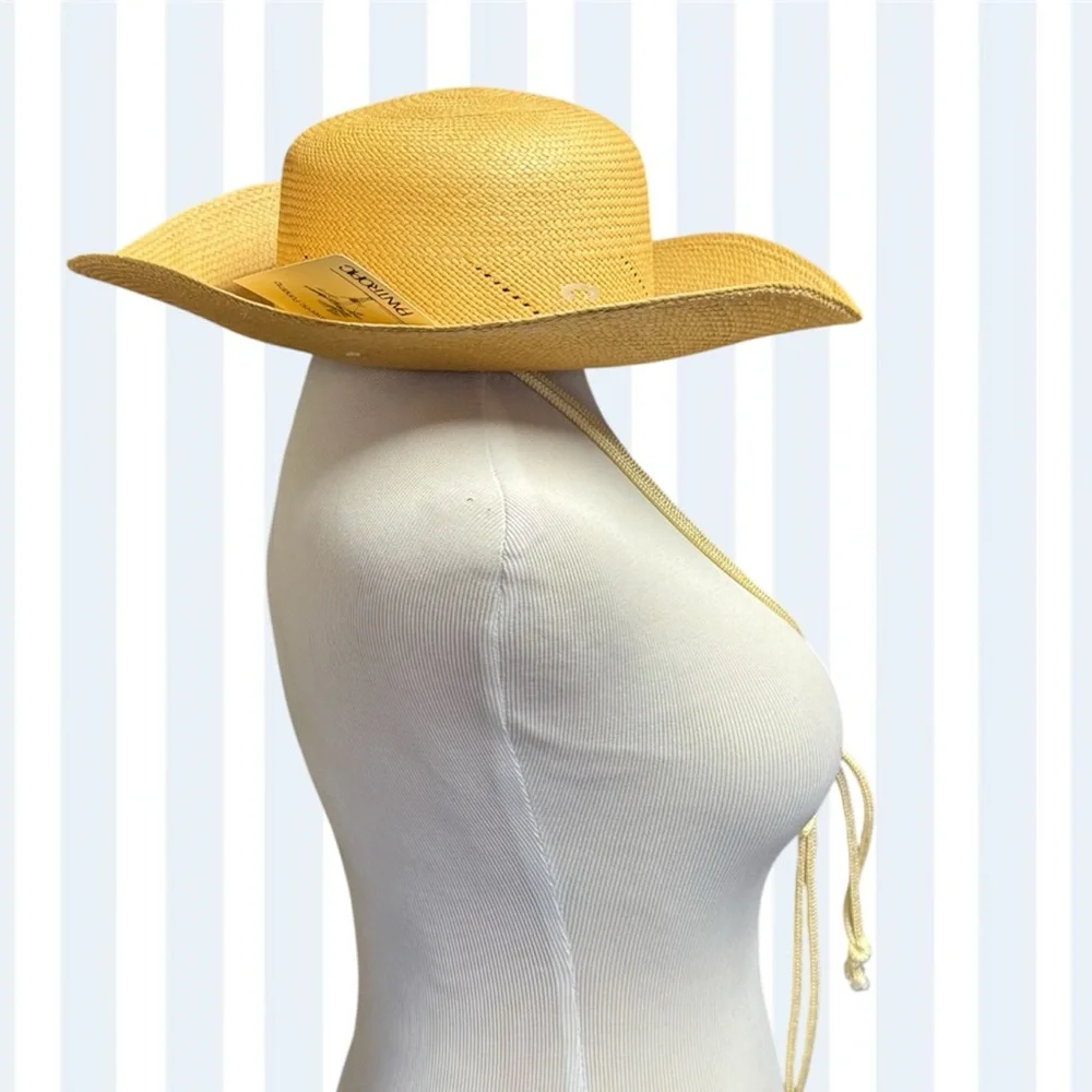 NWT Pantropics Women's Wide Brim Packable Panama Sun Hat Beach Pool Hat